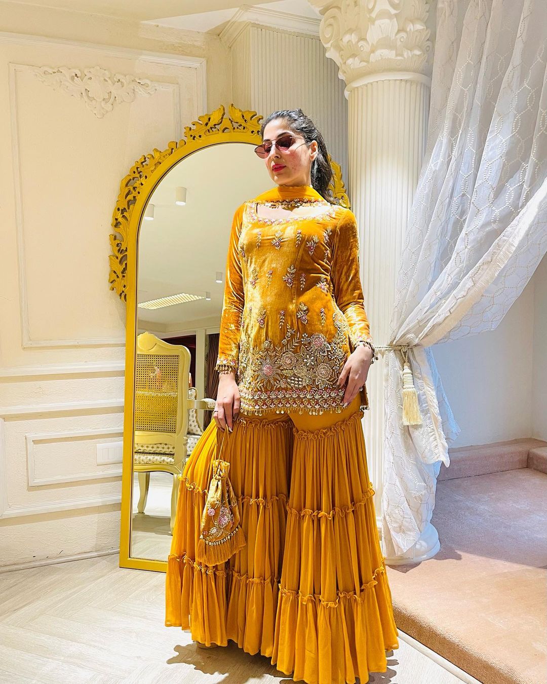 YELLOW ANARKALI SUIT - WEDDING ANARKALI DRESS ONLINE - KAYNAAT