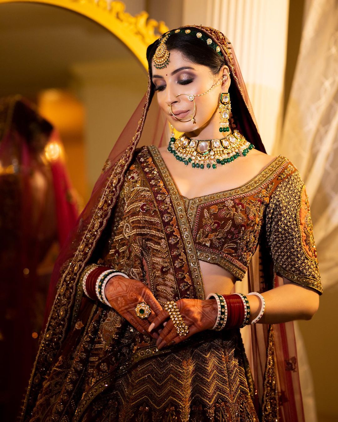 RAW SIENNA DESIGNED LEHENGA WITH HEAVY EMBROIDERY