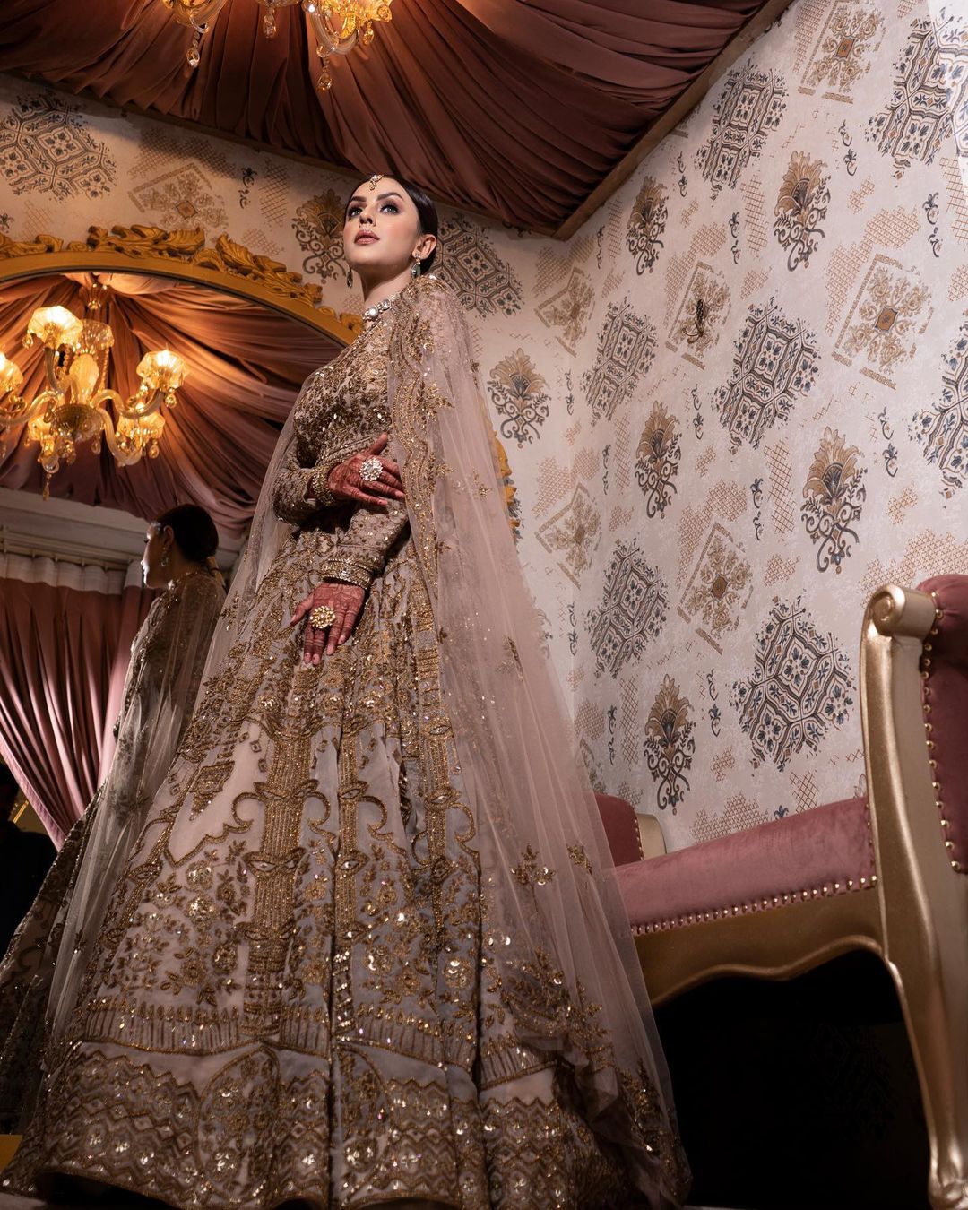 ROSY BROWN COLOR DESIGNED LEHENGA WITH HEAVY EMBROIDERY