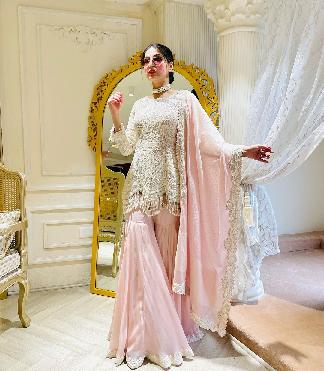 BABY PINK HEAVY ANARKALI SUIT - WEDDING ANARKALI DRESS ONLINE - KAYNAAT