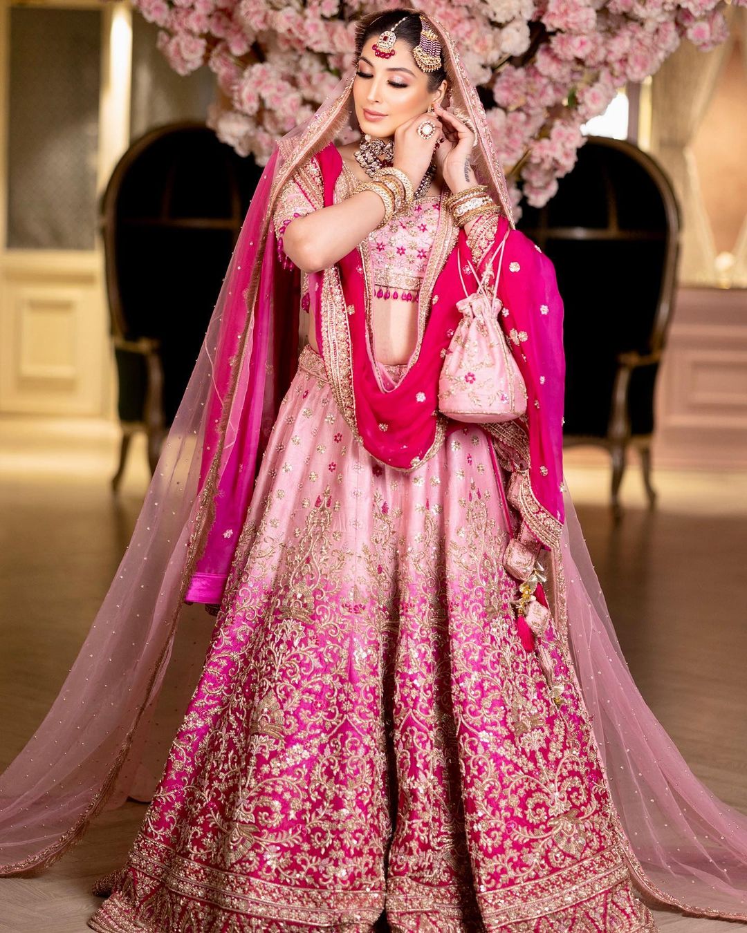 PINK EMBROIDRED LEHENGA SET