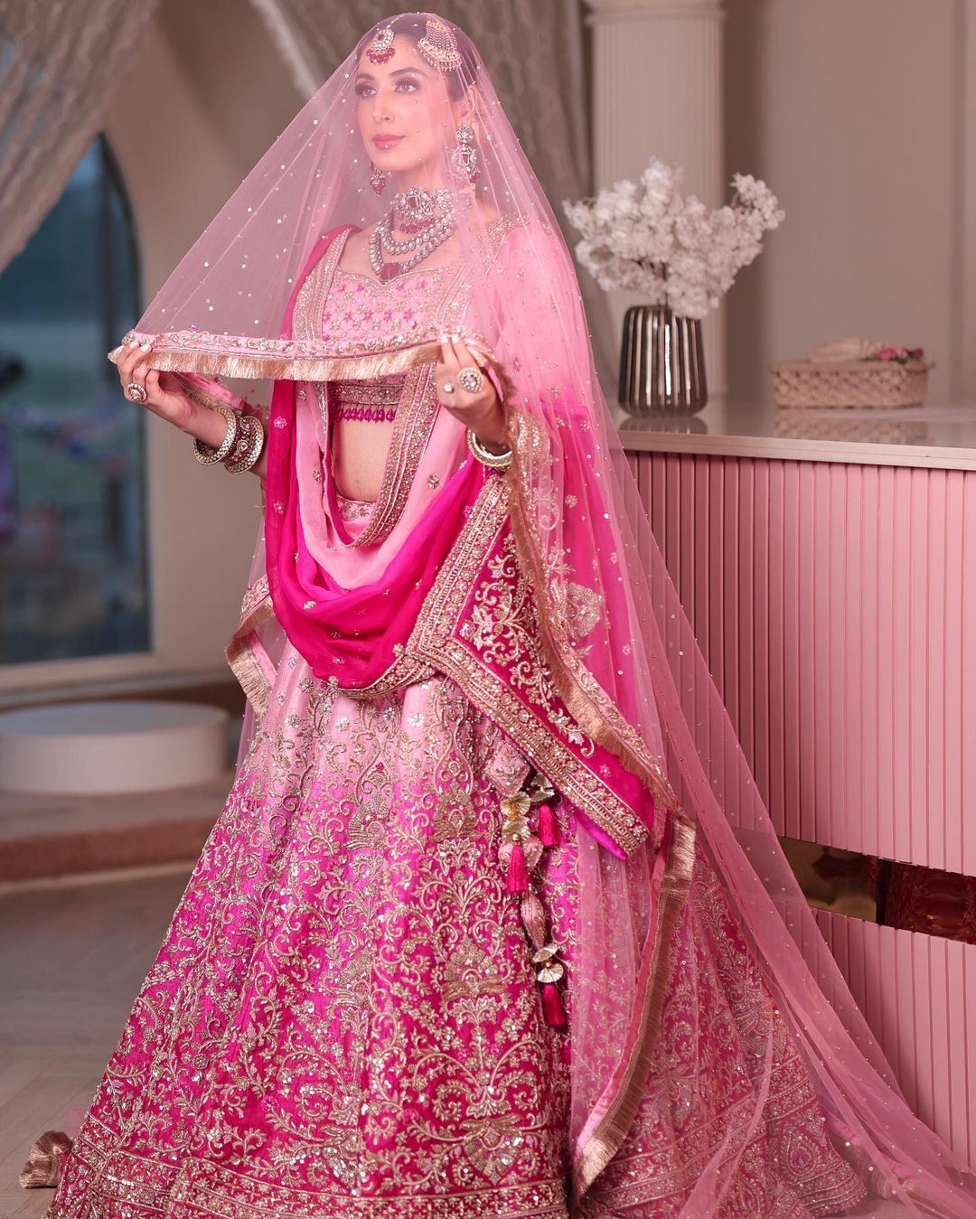 PINK EMBROIDRED LEHENGA SET