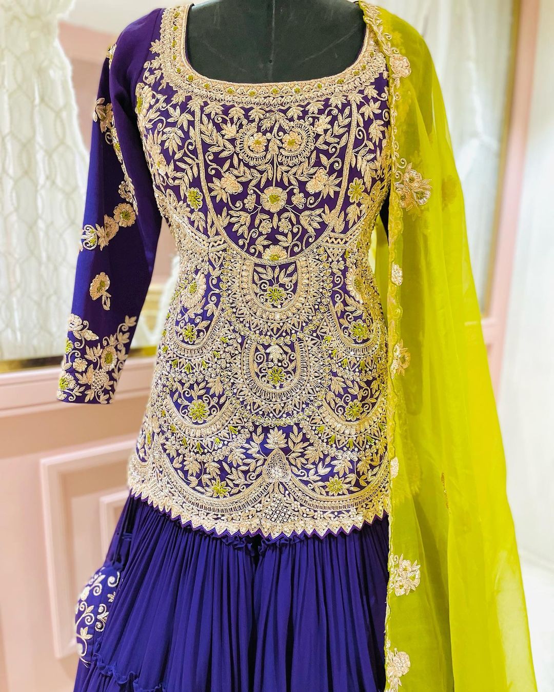  DARK BLUE ANARKALI SUIT - WEDDING ANARKALI DRESS ONLINE - KAYNAAT