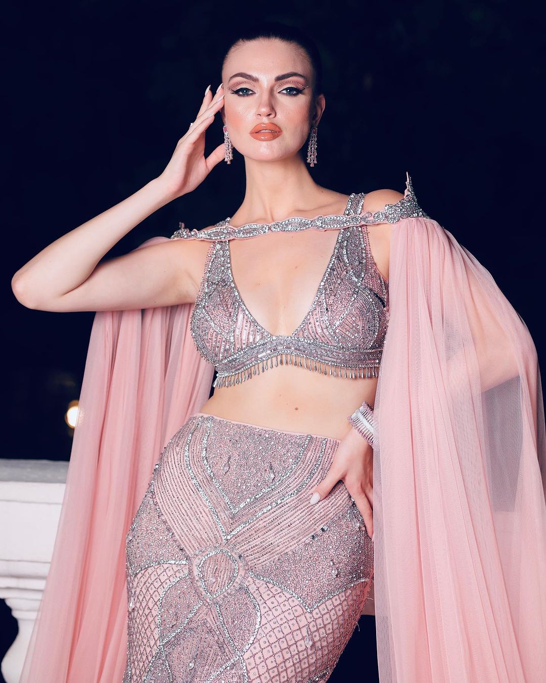 PINK FISH CUT LEHENGA