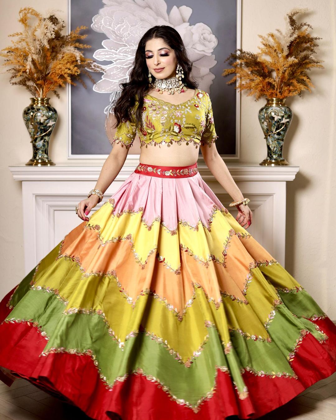 MULTI COLOR DESIGNED LEHENGA SET