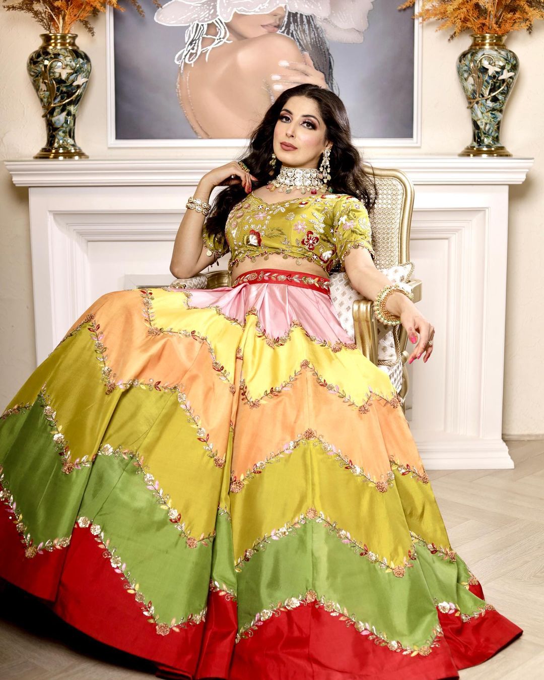 MULTI COLOR DESIGNED LEHENGA SET