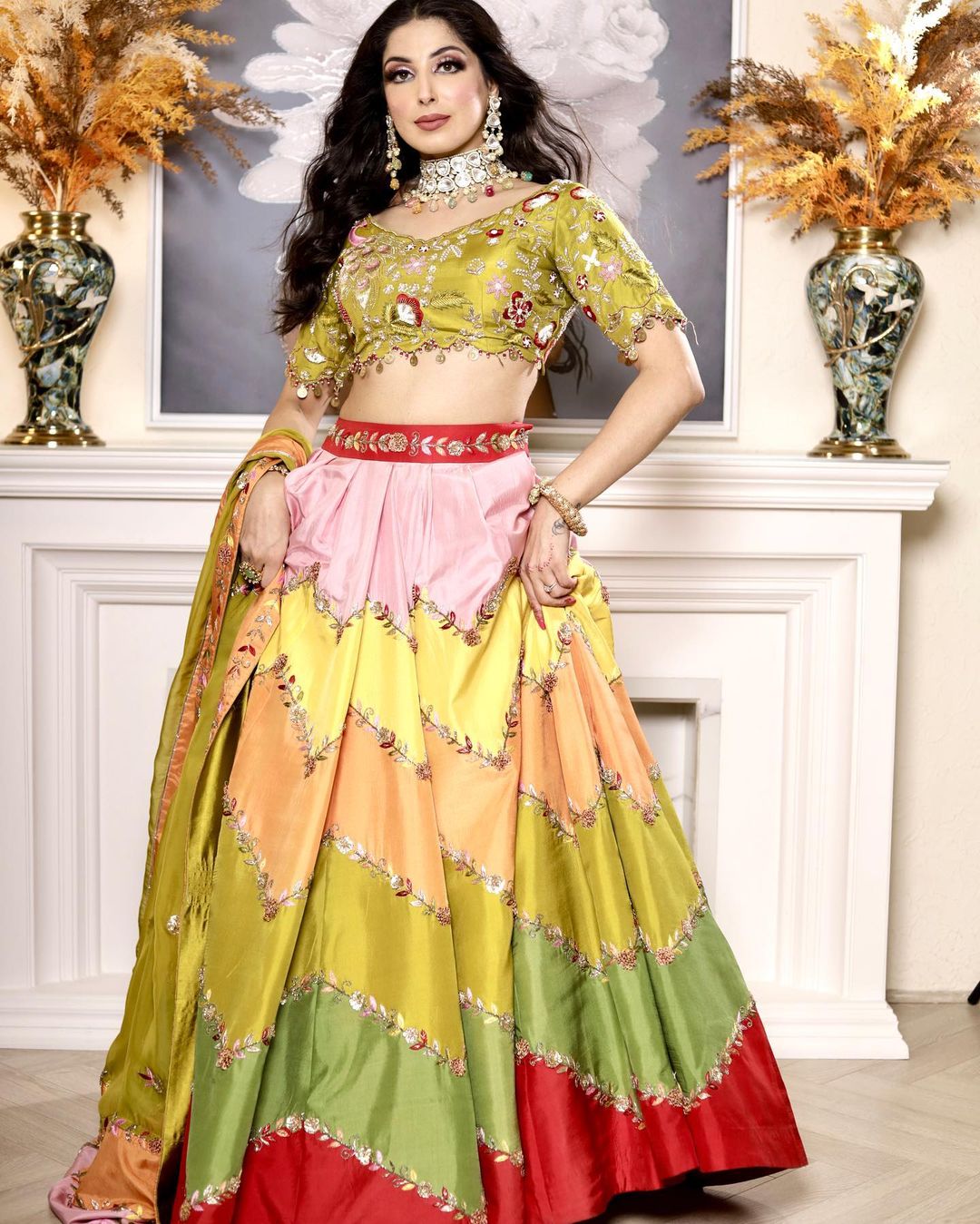 MULTI COLOR DESIGNED LEHENGA SET