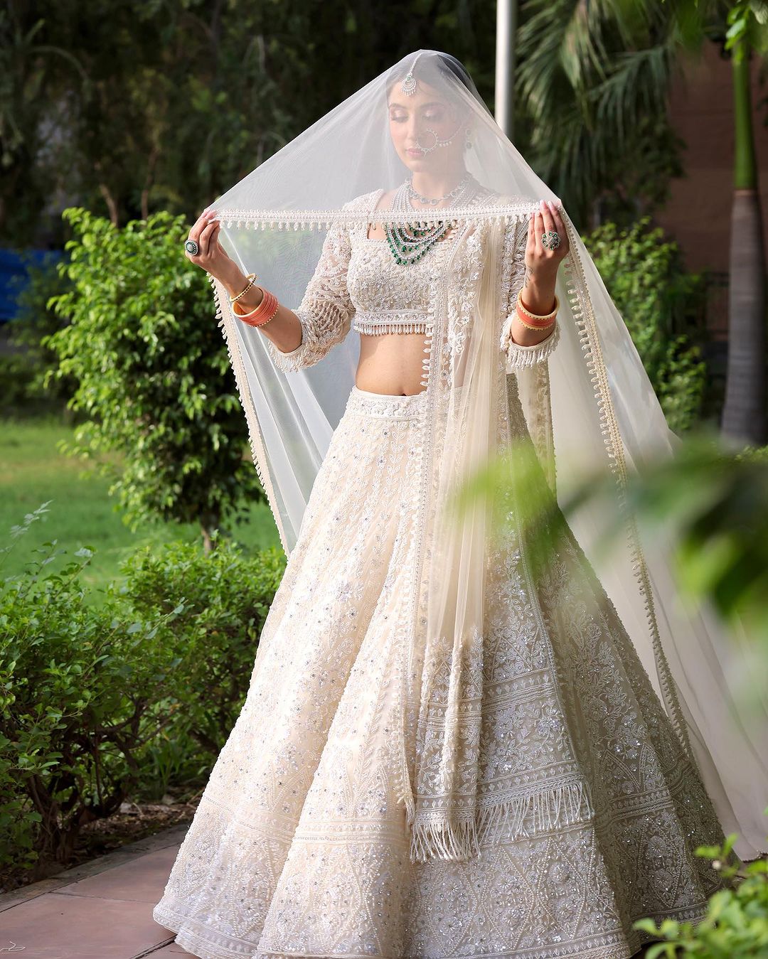 LIGHT NUDE LEHENGA SET WITH SEQUENCE AND EMBROIDERY