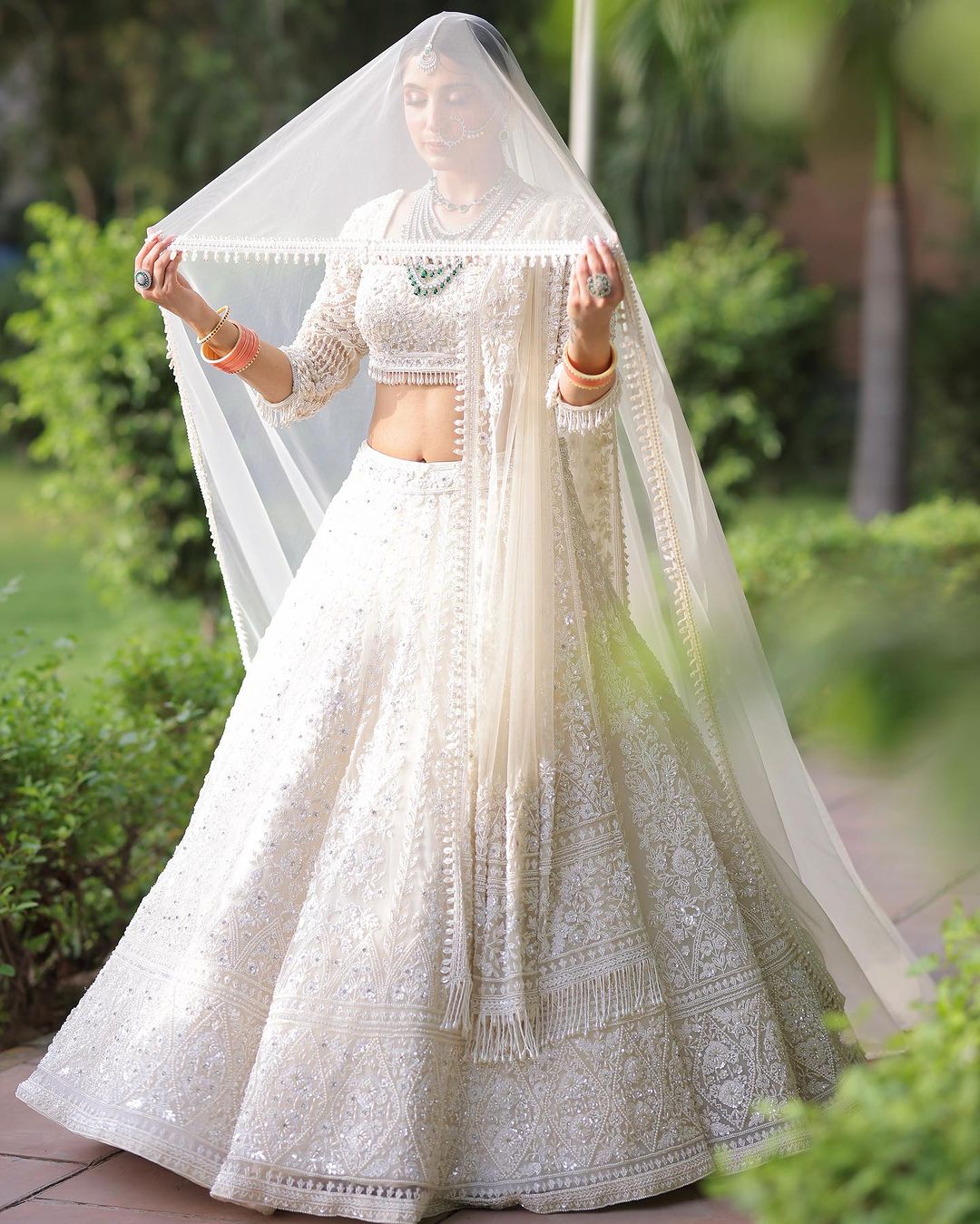 LIGHT NUDE LEHENGA SET WITH SEQUENCE AND EMBROIDERY