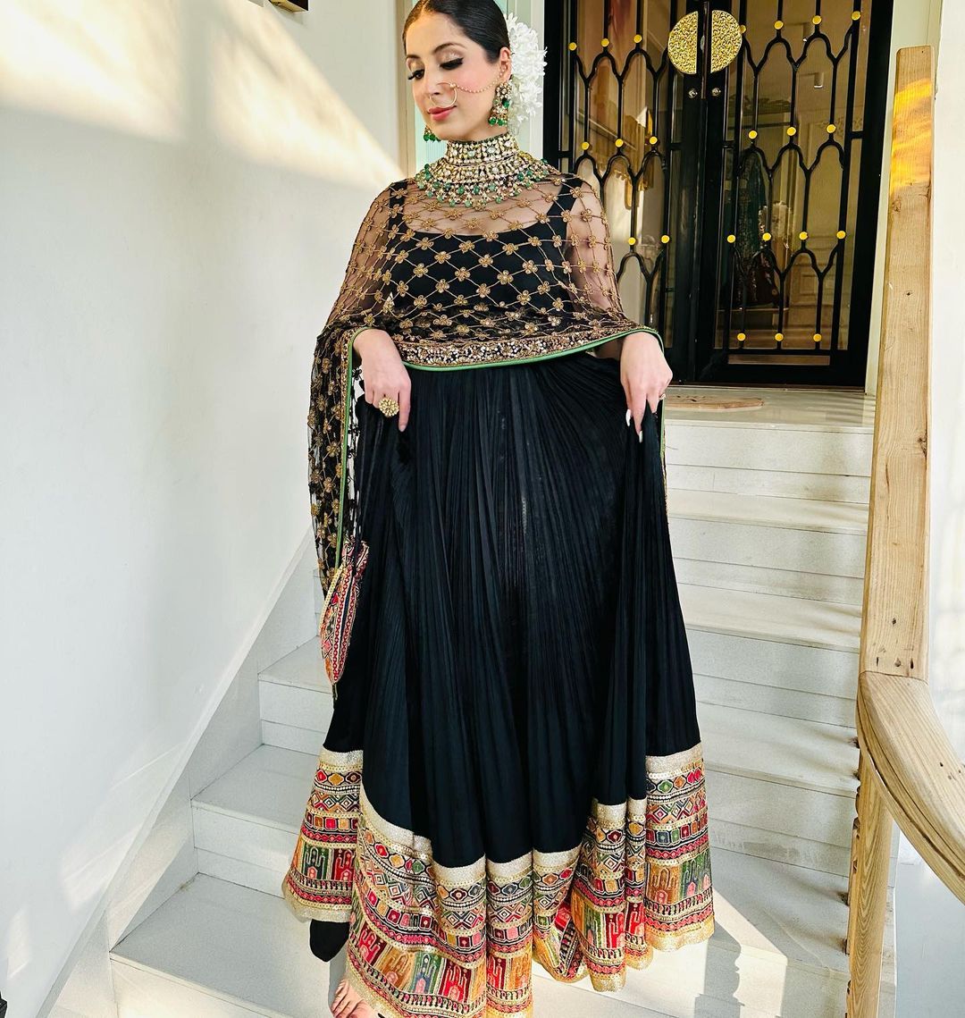 BLACK ANARKALI SUIT WITH DUPATTA GRACEFUL EMBROIDERY