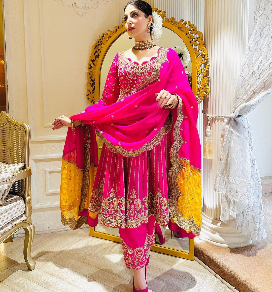 PINK HEAVY ANARKALI SUIT WITH DUPATTA