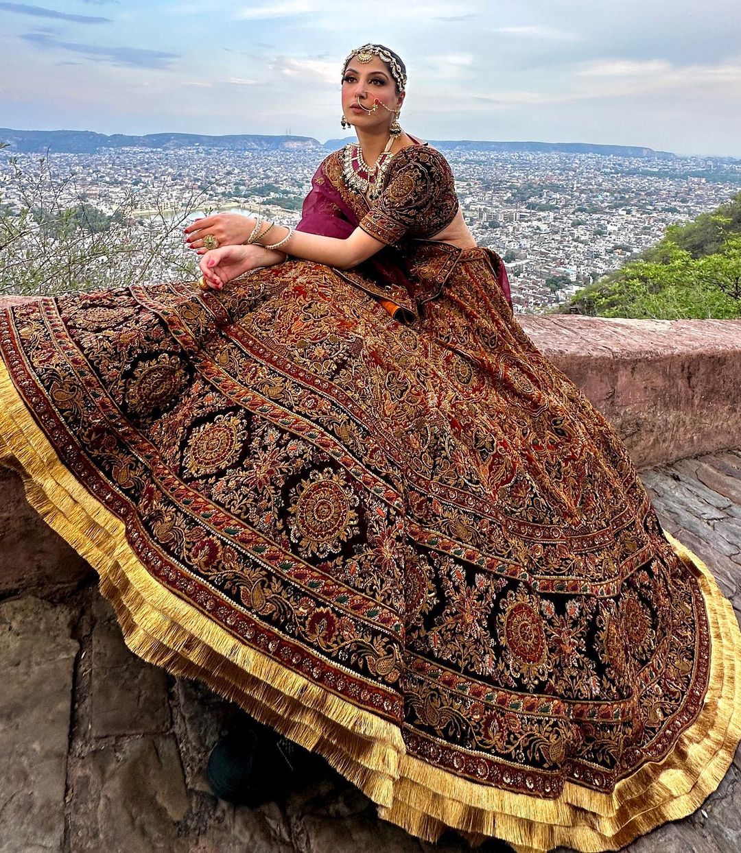 BRIDAL BEAVER COLOR DESIGNED LEHENGA WITH HEAVY EMBROIDERY