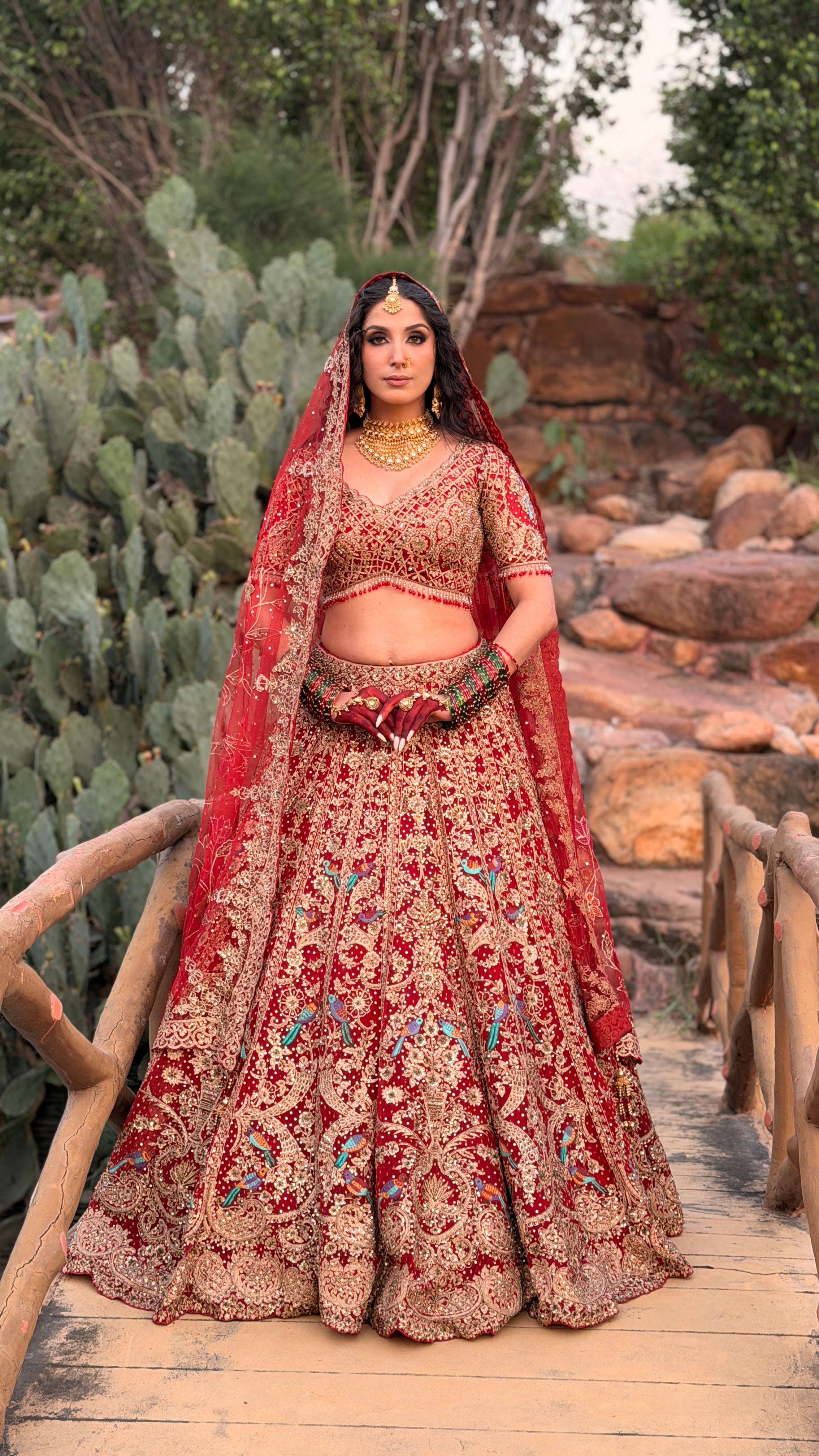 DEEP RED BRIDAL LEHENGA