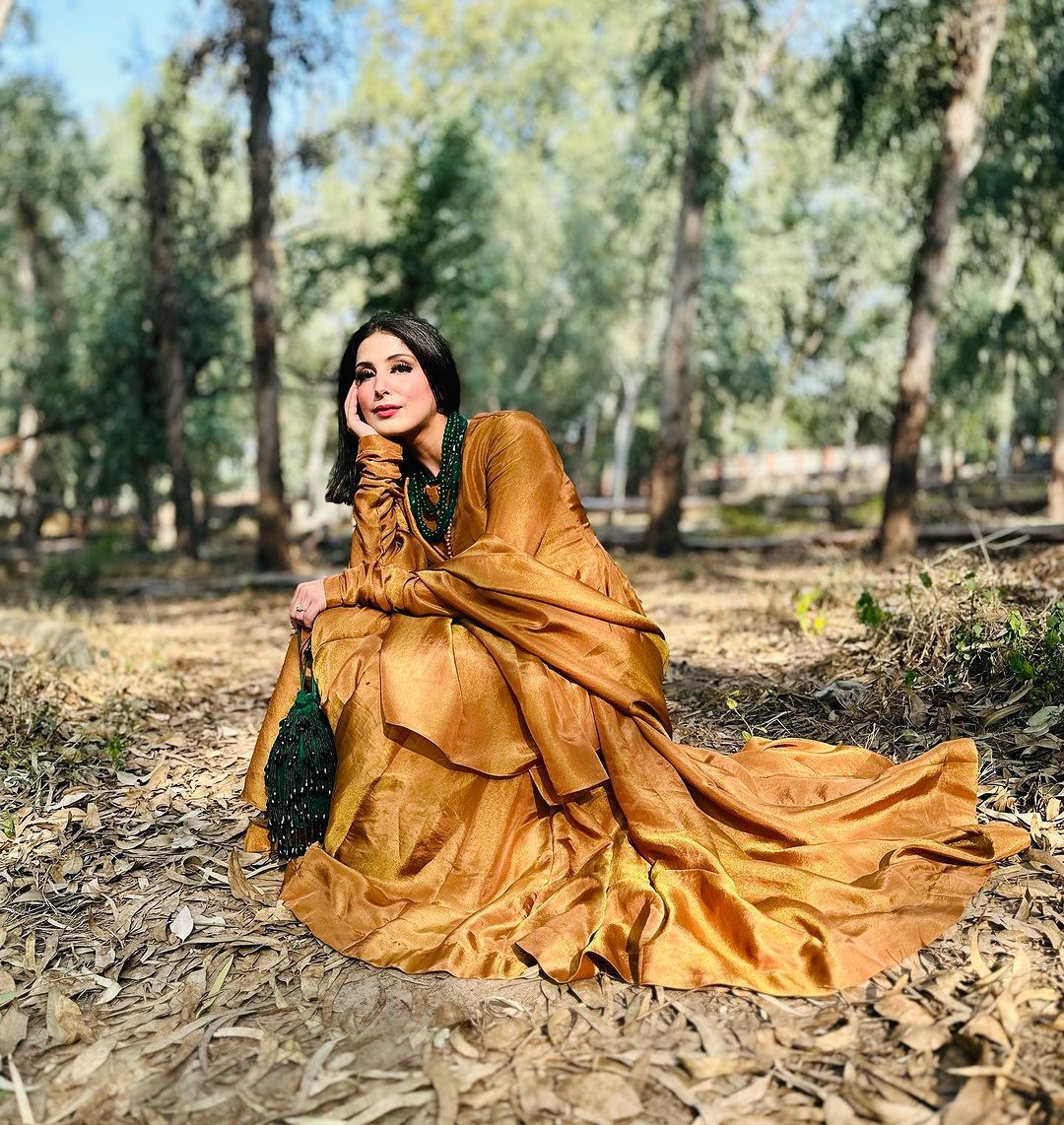 SANDY BROWN ANARKALI SUIT WITH DUPATTA