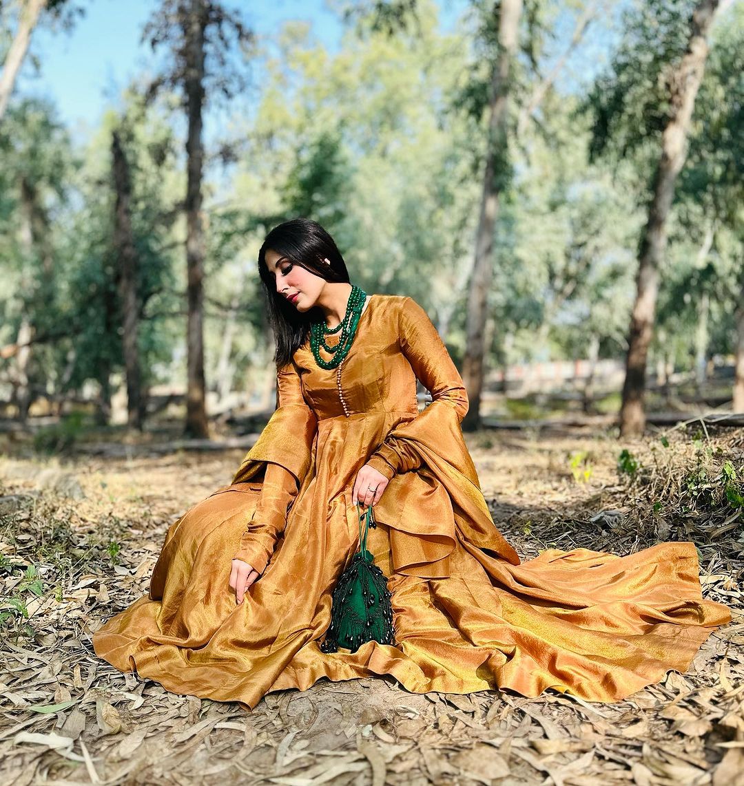 SANDY BROWN ANARKALI SUIT WITH DUPATTA