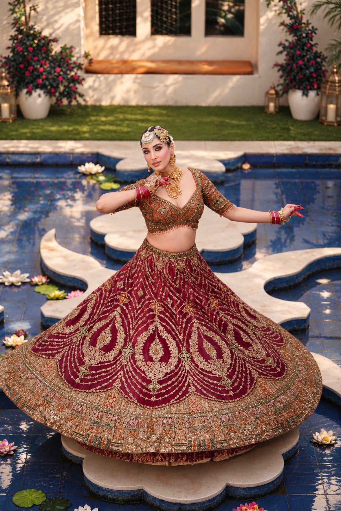 WINE MAROON BRIDAL LEHENGA
