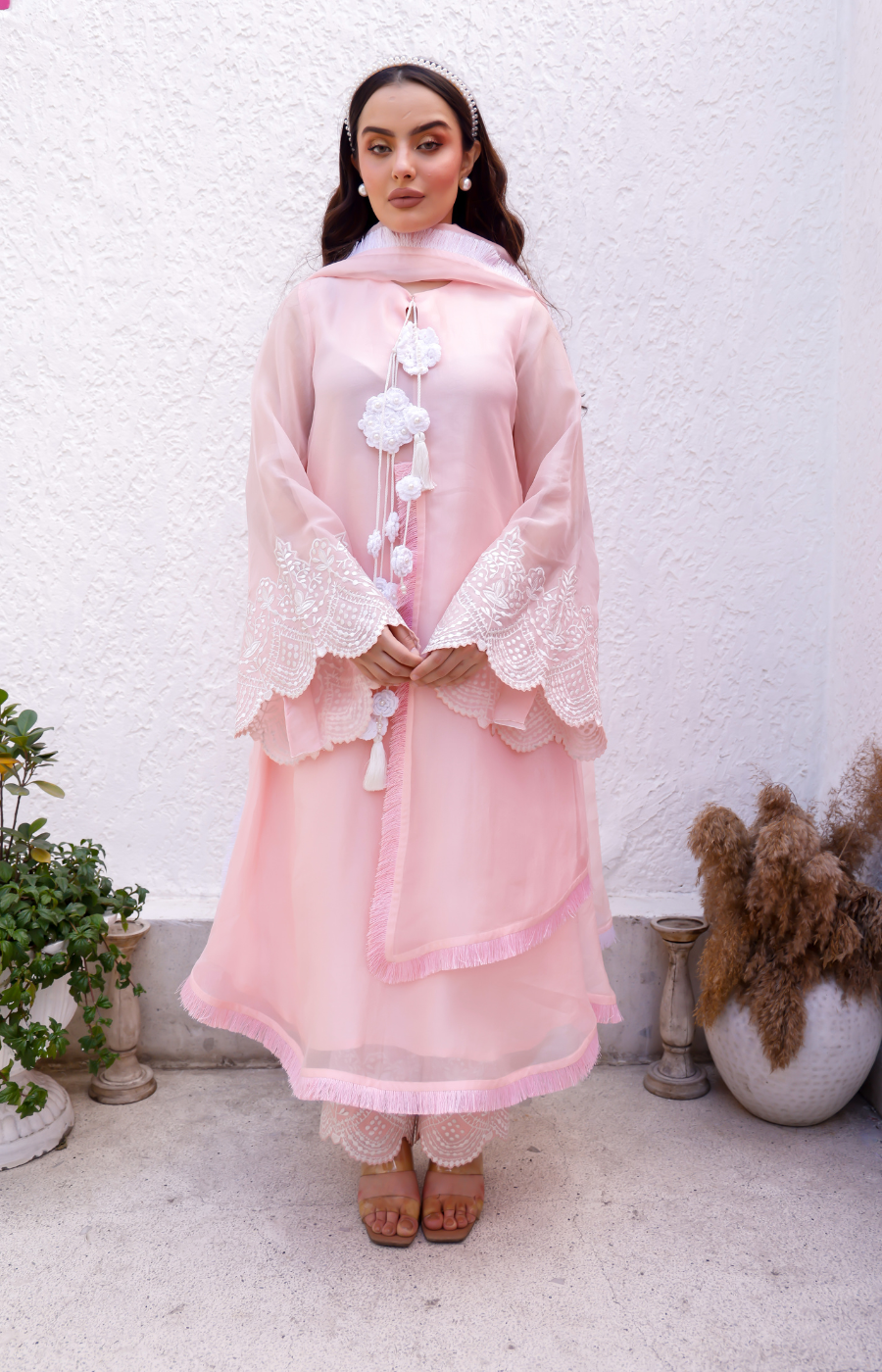 CHERRY BLOSSOM WITH THREAD EMBLISHMENT