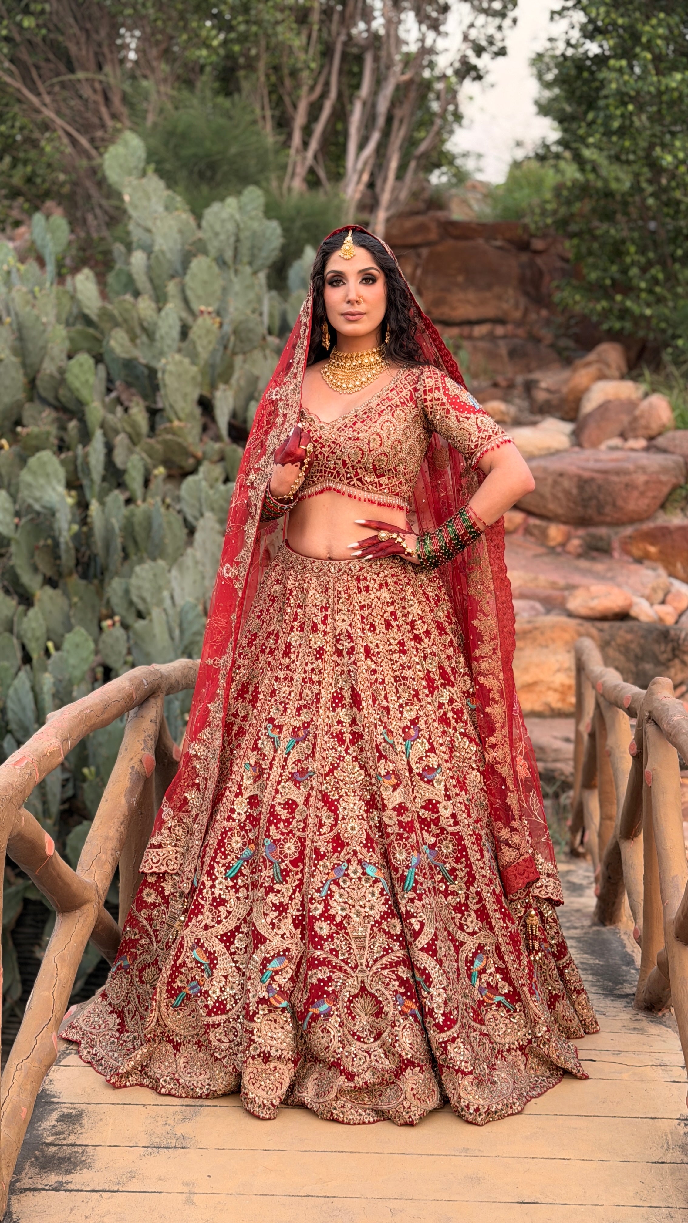 DEEP RED BRIDAL LEHENGA