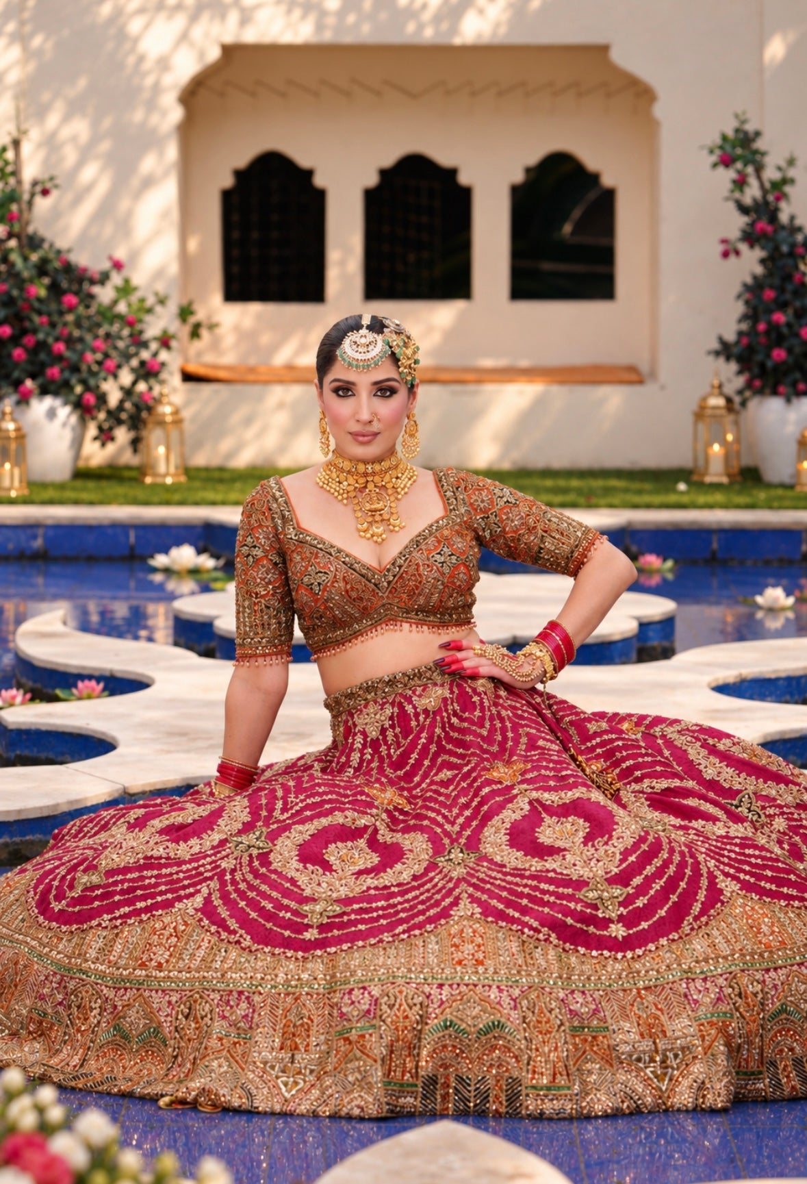 WINE MAROON BRIDAL LEHENGA
