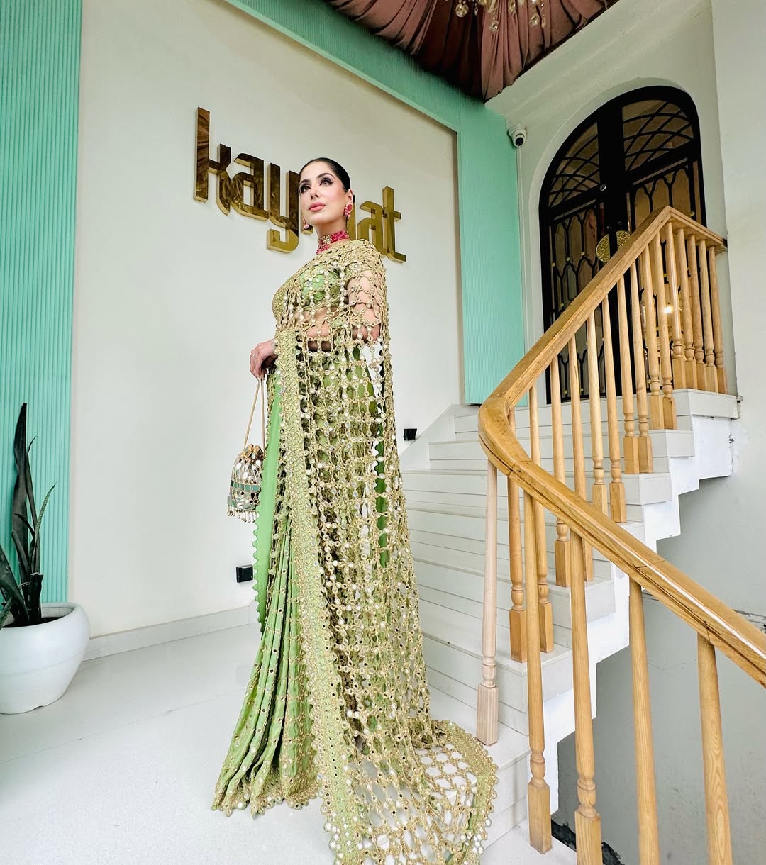 GREEN MIRROR SAREE