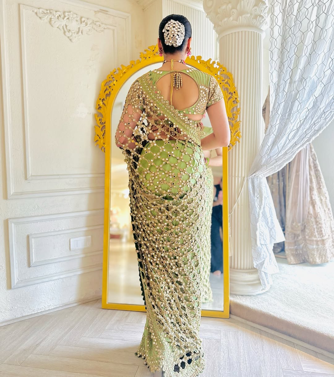GREEN MIRROR SAREE