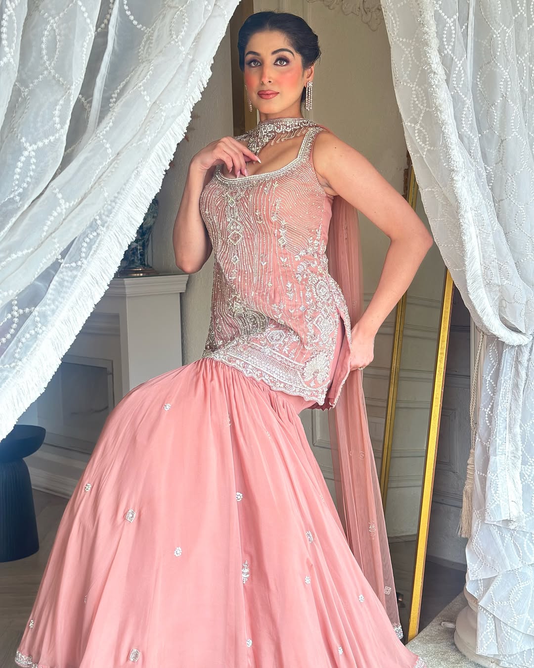 ROSE GOLD GHARARA SET
