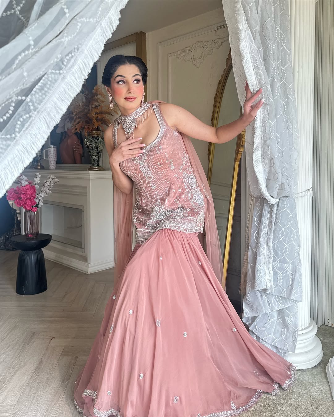 ROSE GOLD GHARARA SET
