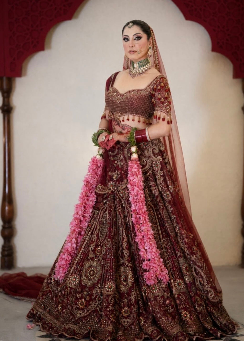 DEEP WINE MAROON BRIDAL LEHENGA