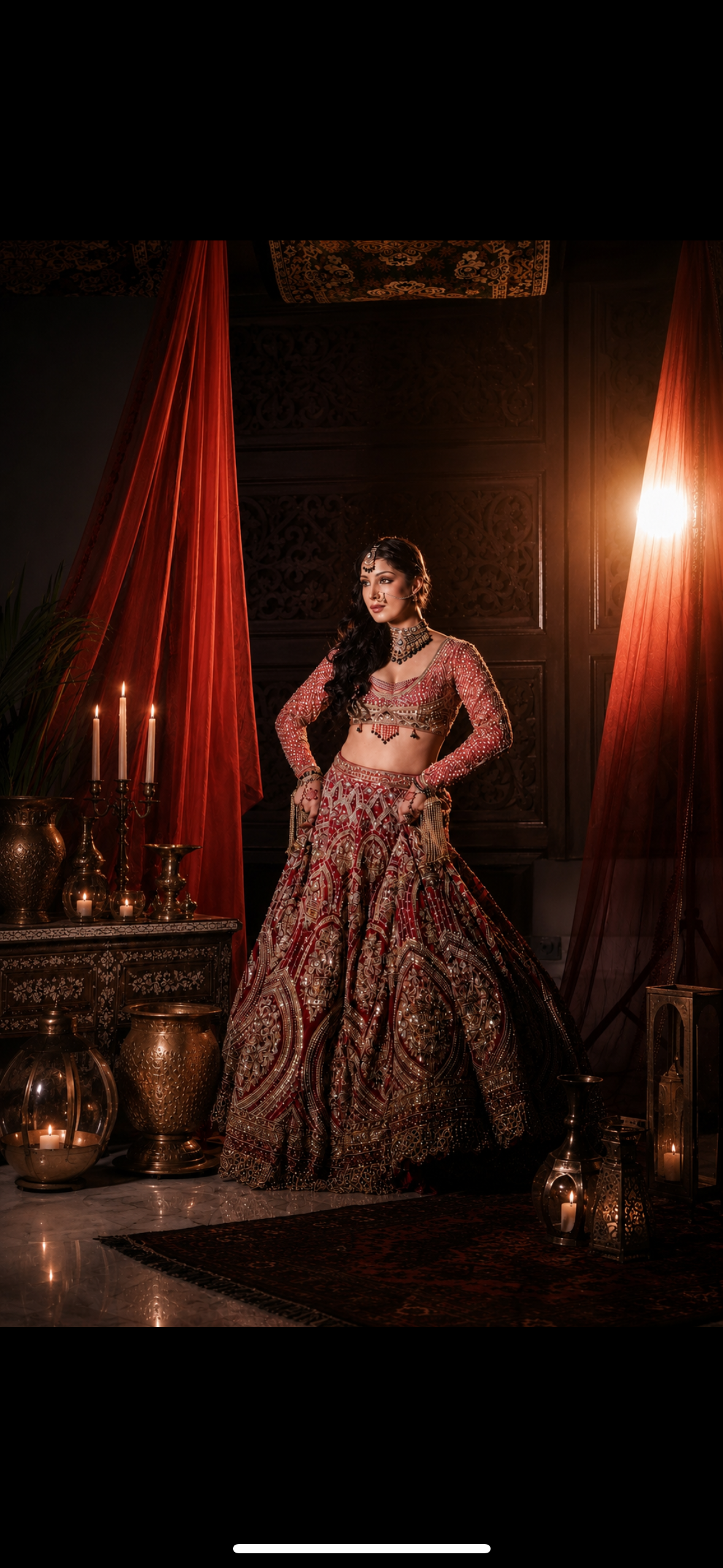 CHERRY RED BRIDAL LEHENGA