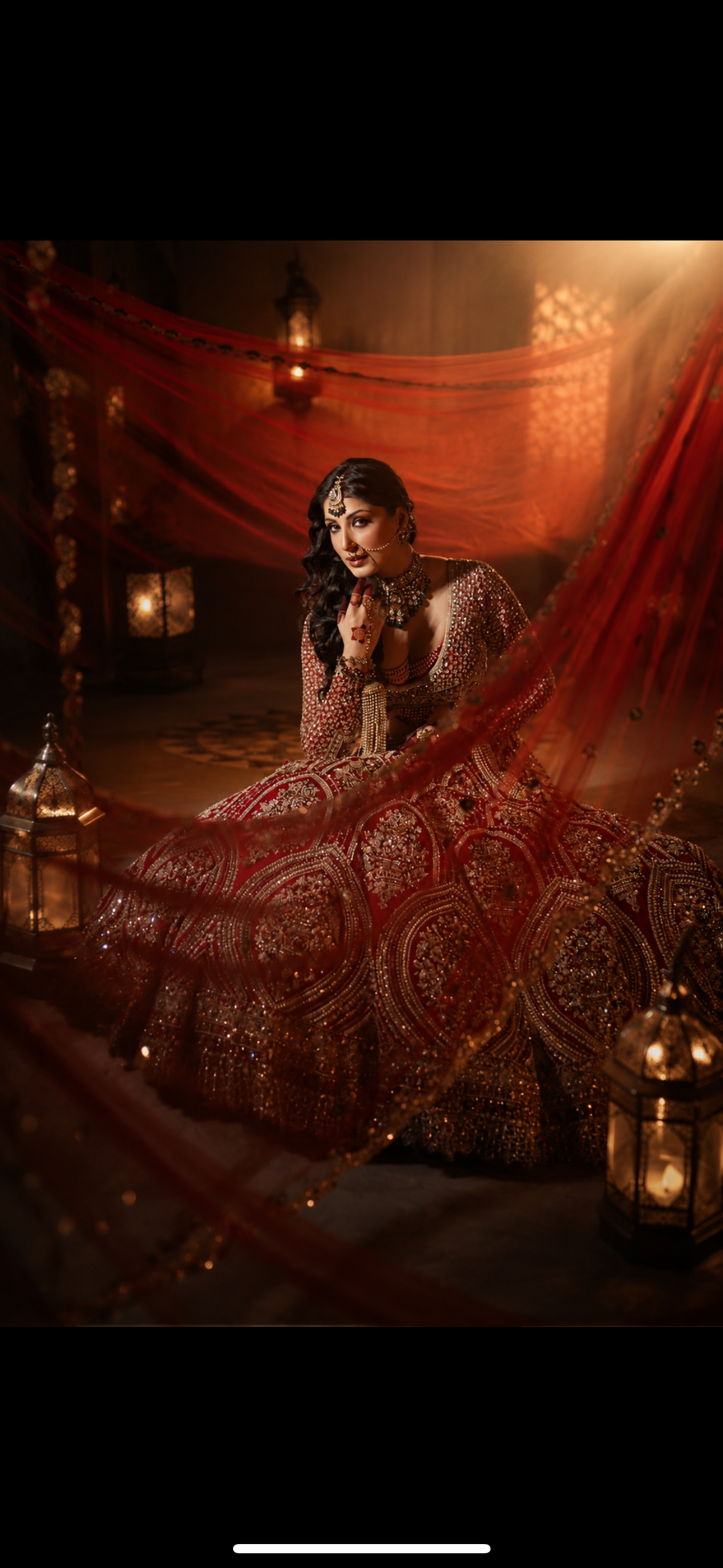 CHERRY RED BRIDAL LEHENGA