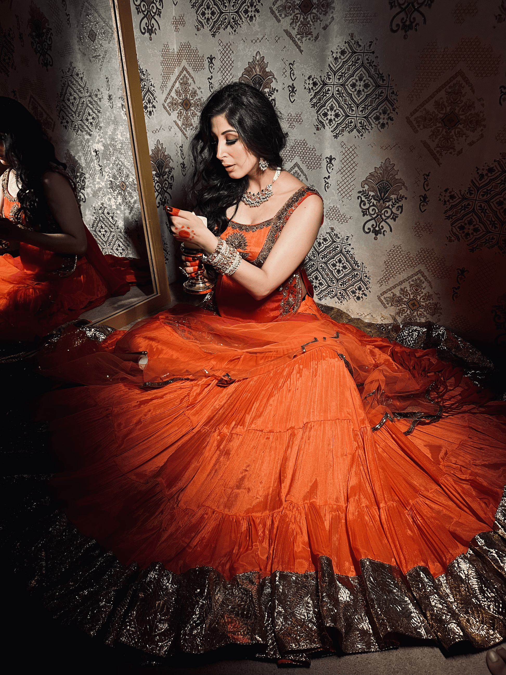  ORANGE ANARKALI SUIT - WEDDING ANARKALI DRESS ONLINE - KAYNAAT