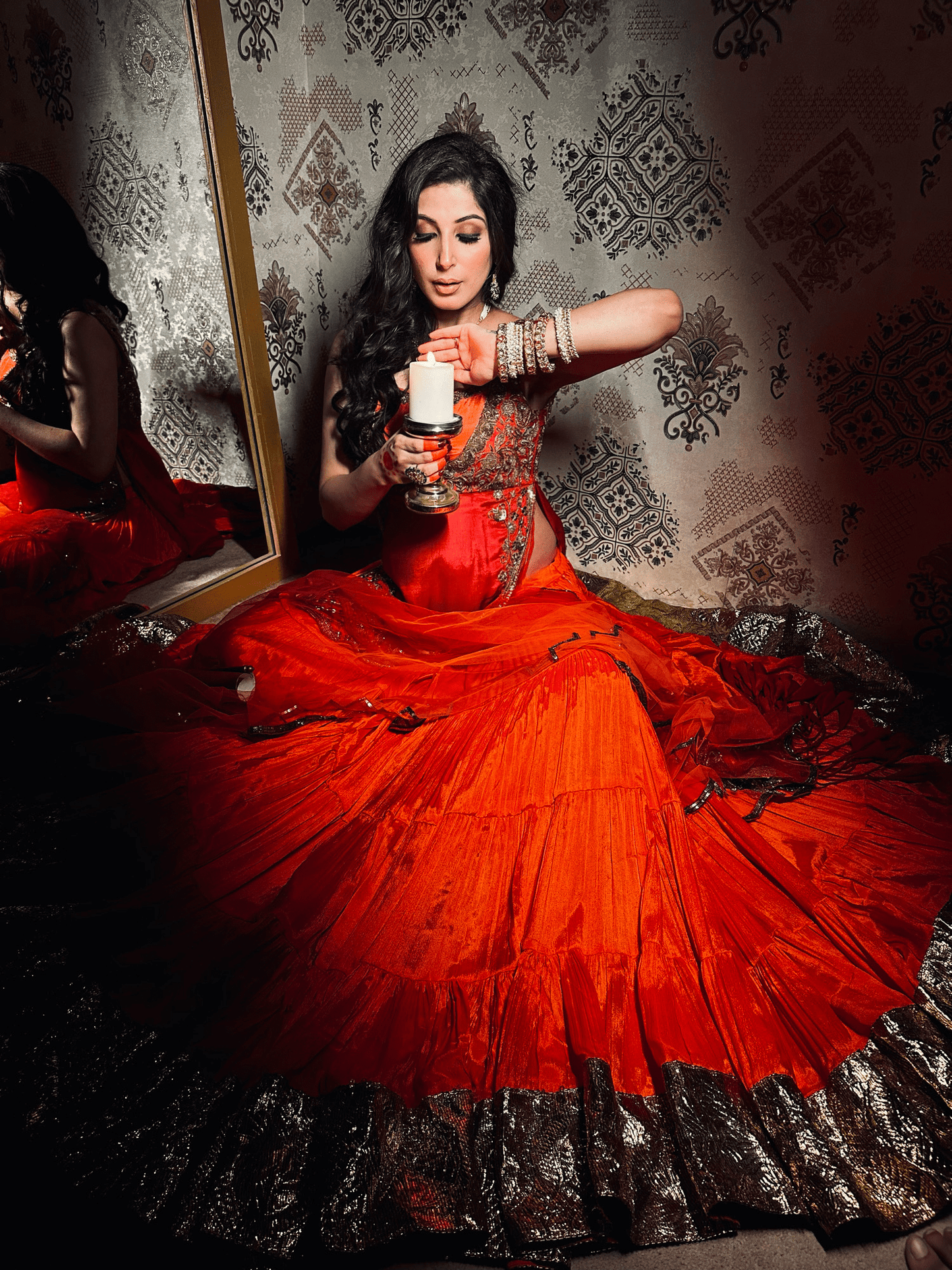  ORANGE ANARKALI SUIT - WEDDING ANARKALI DRESS ONLINE - KAYNAAT