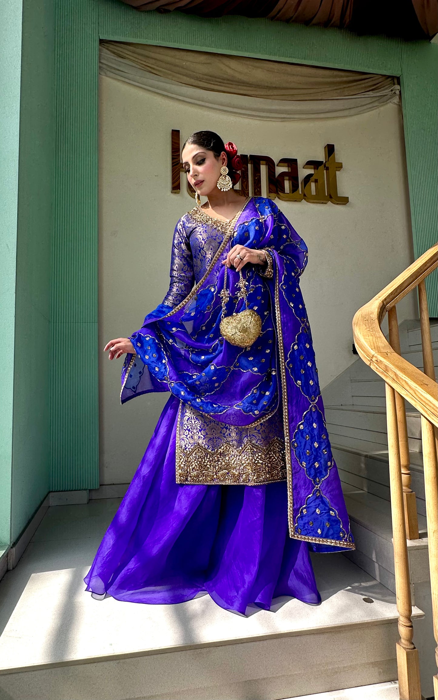 BLUE ANARKALI SUIT - WEDDING ANARKALI DRESS ONLINE - KAYNAAT