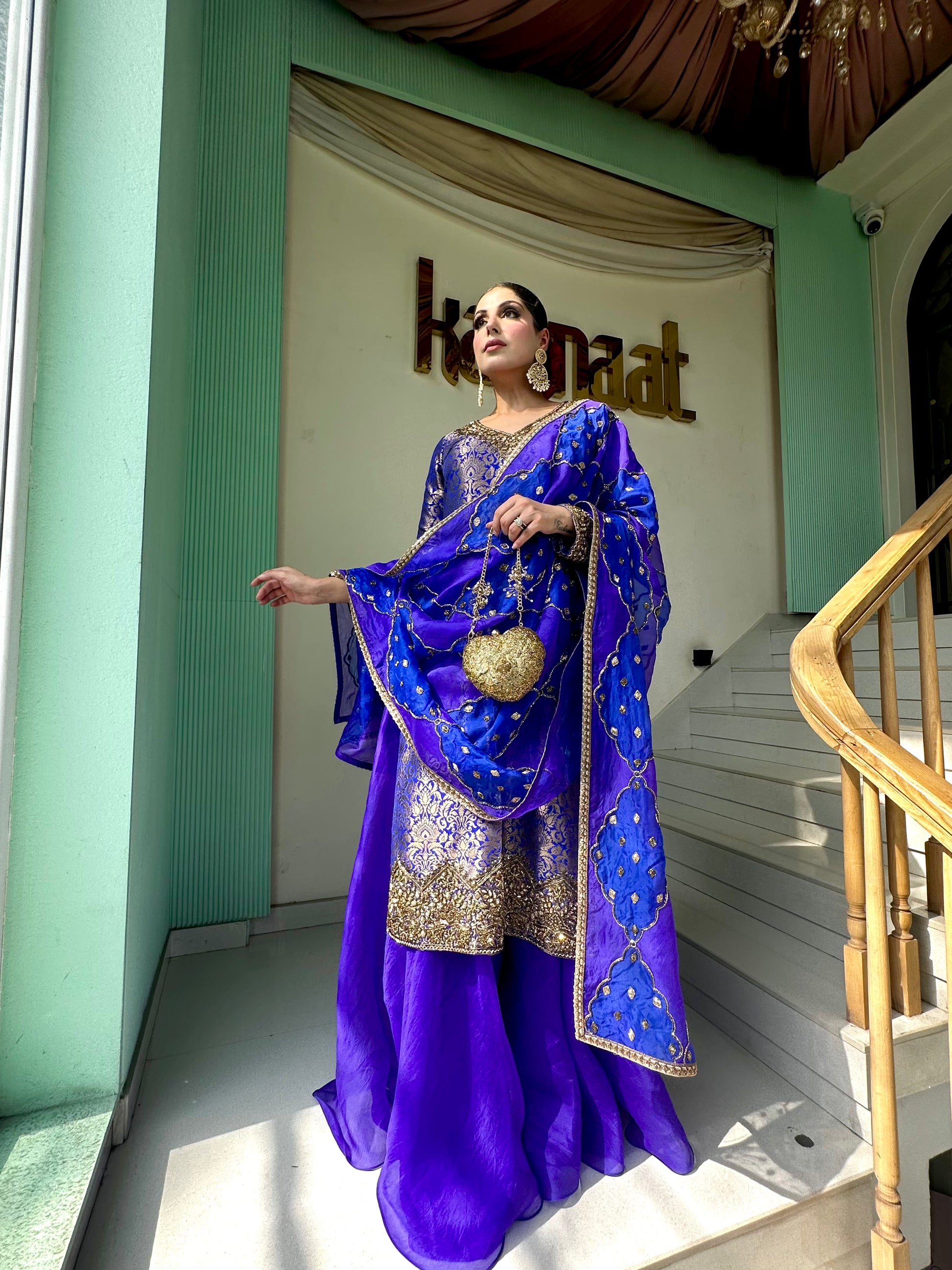 BLUE ANARKALI SUIT - WEDDING ANARKALI DRESS ONLINE - KAYNAAT