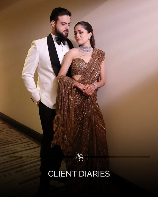 TAWNY BIRCH BROWN COLOR DRAPE SAREE
