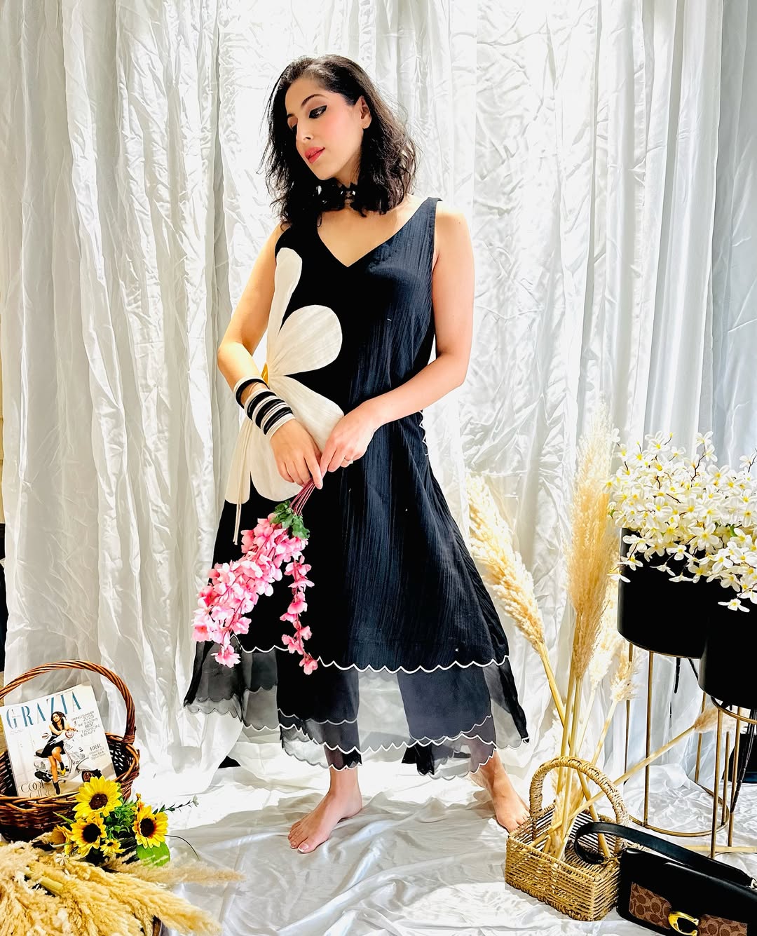 BLACK SCALLOP CO-ORD SET