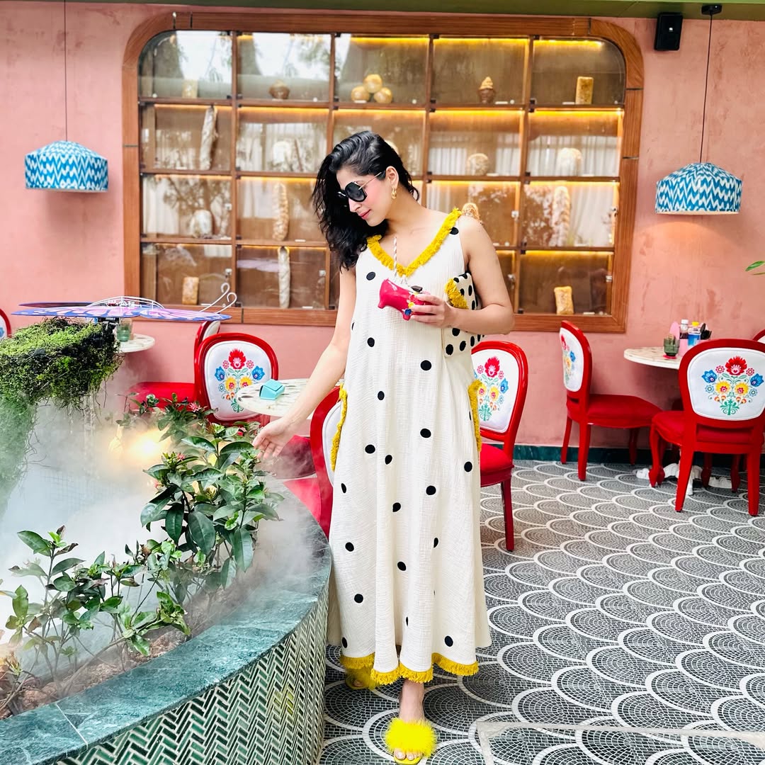 IVORY POLKA DOT DRESS
