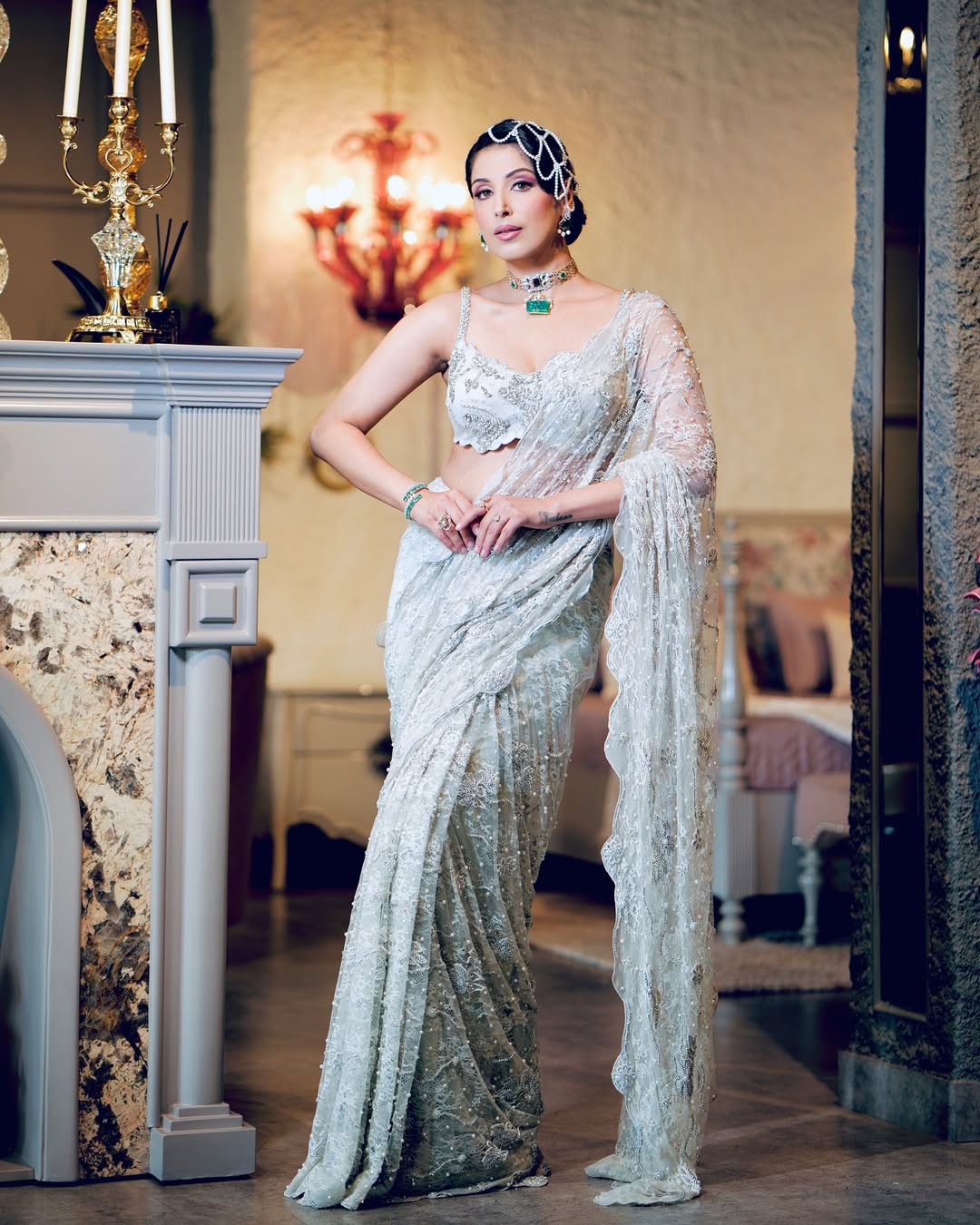 THE ADORN GREY DRAP SAREE