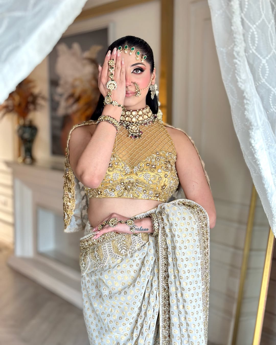 IVORY AND GOLD SAREE