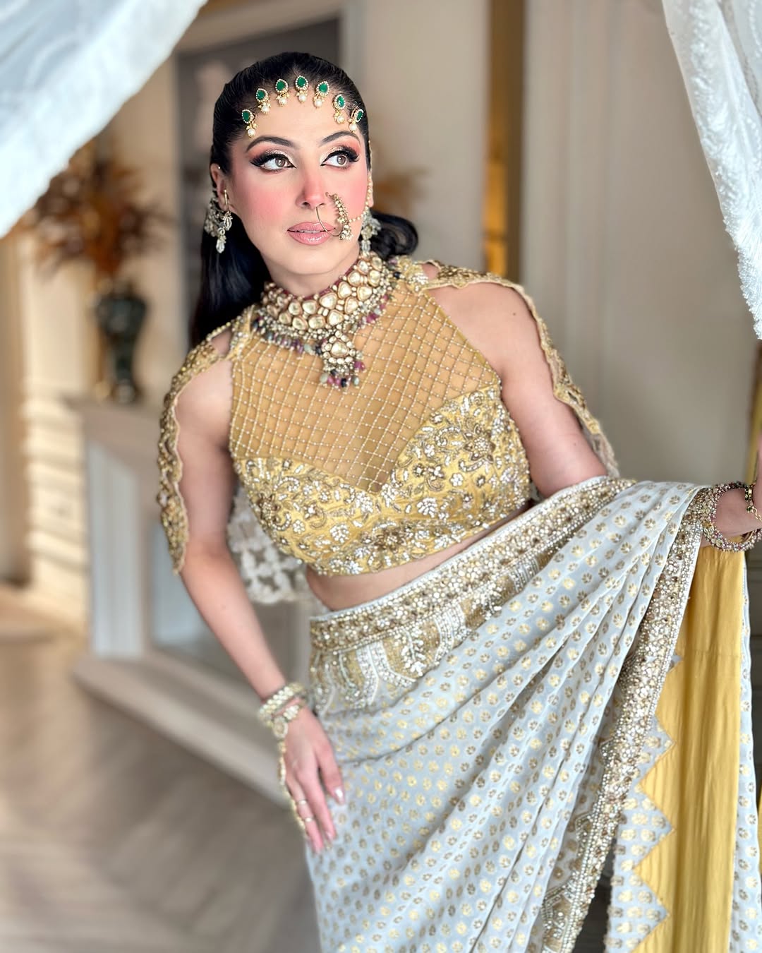 IVORY AND GOLD SAREE