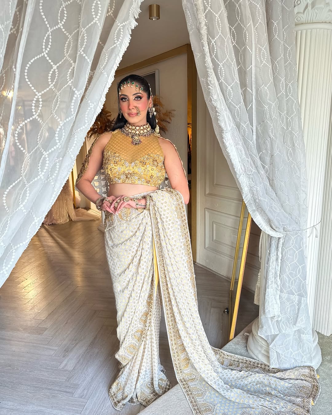 IVORY AND GOLD SAREE
