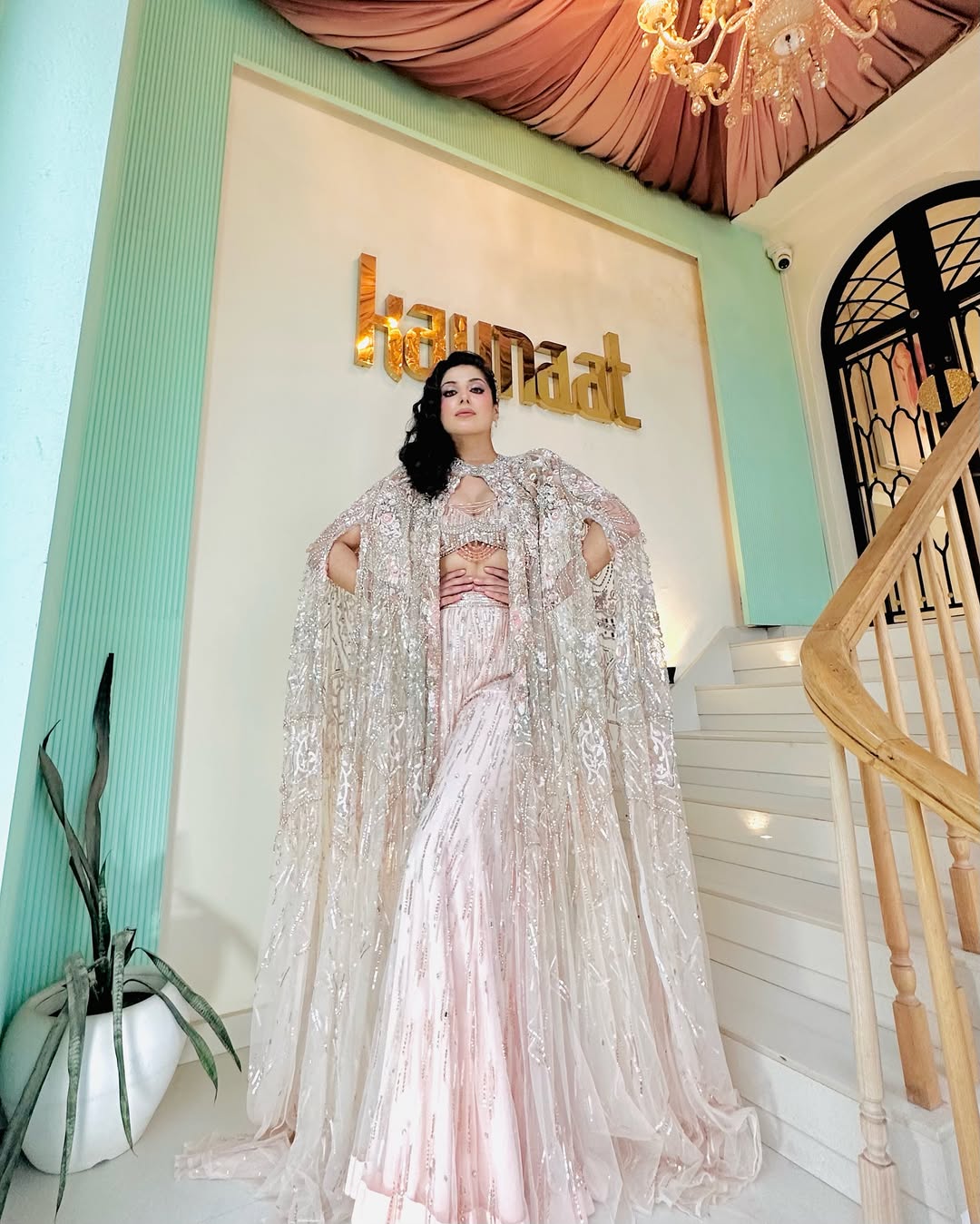 CHERRY PINK SHARARA SET