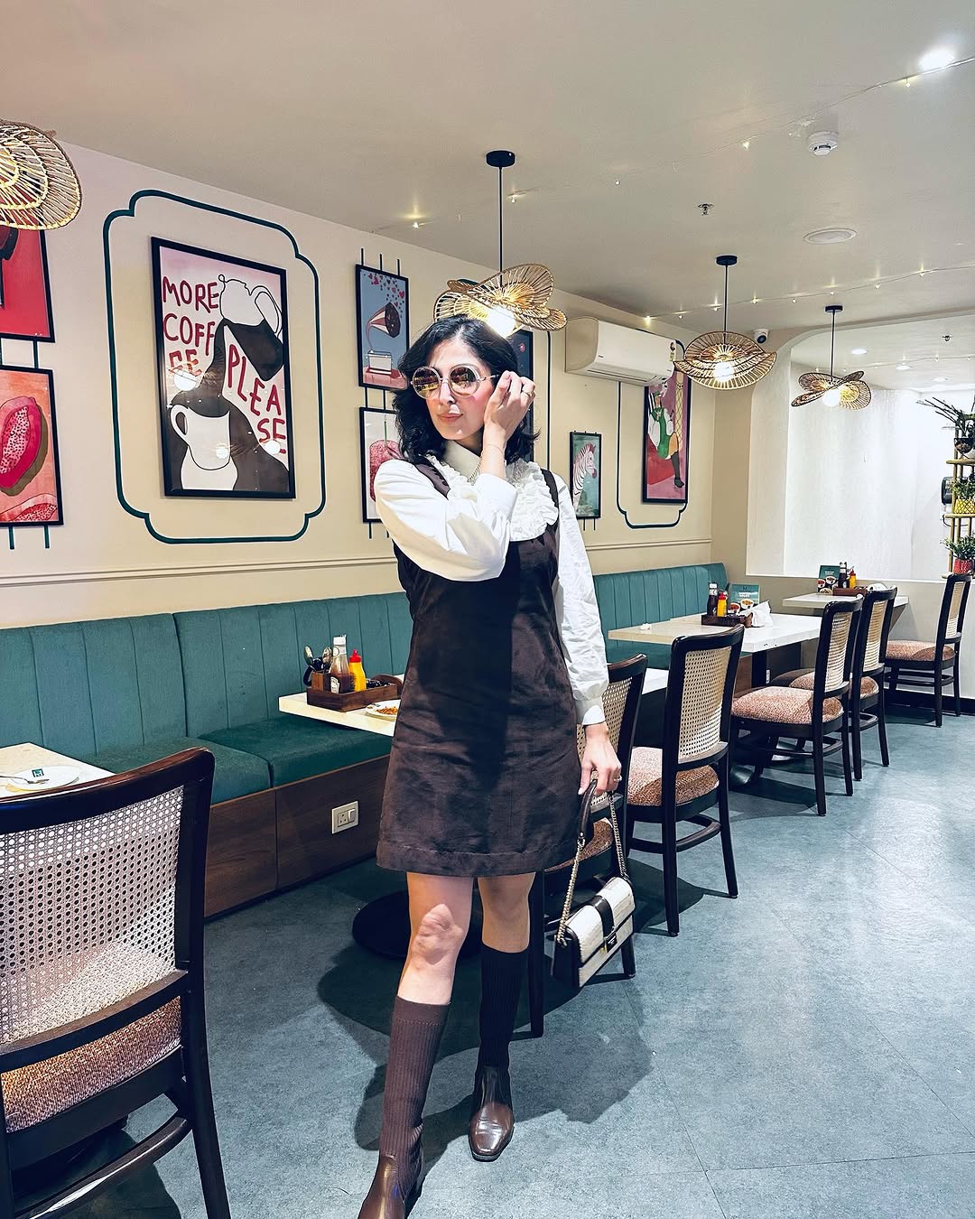 SOLID BROWN DRESS
