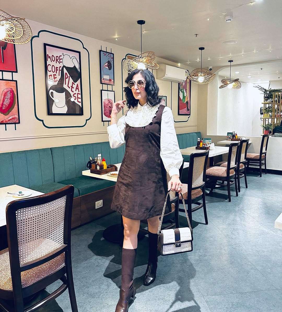 SOLID BROWN DRESS