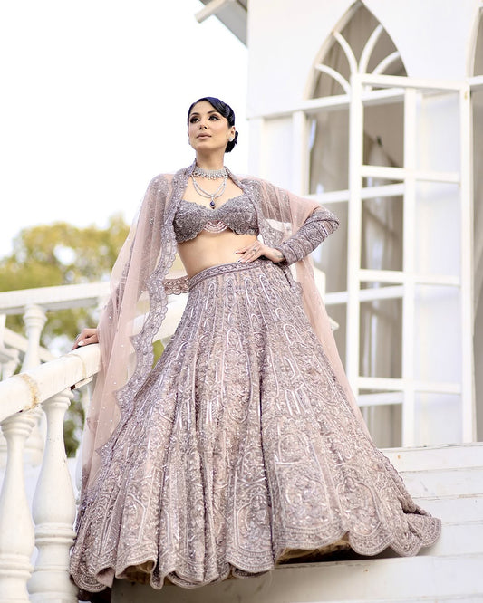 IRIS PURPLE EMBELLISHED LEHENGA