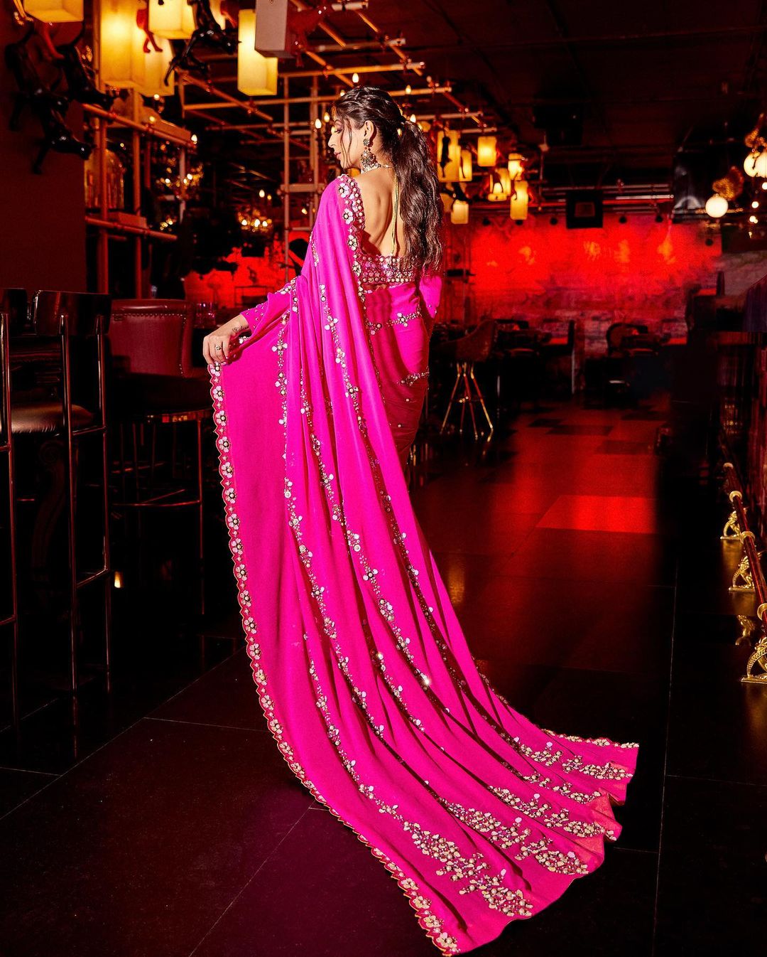 PLYMOUTH PINK COLOR SAREE