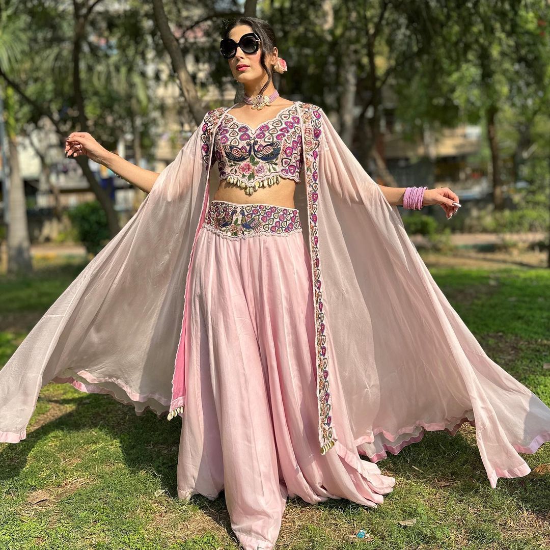 PINK COLOR KURTI WITH EMBROIDERY ON TOP