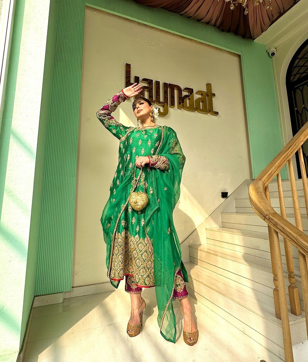 GREEN COLOR KURTI WITH EMBROIDERY