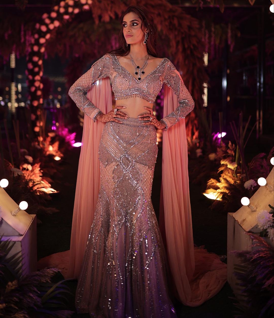 PINK FISH CUT LEHENGA