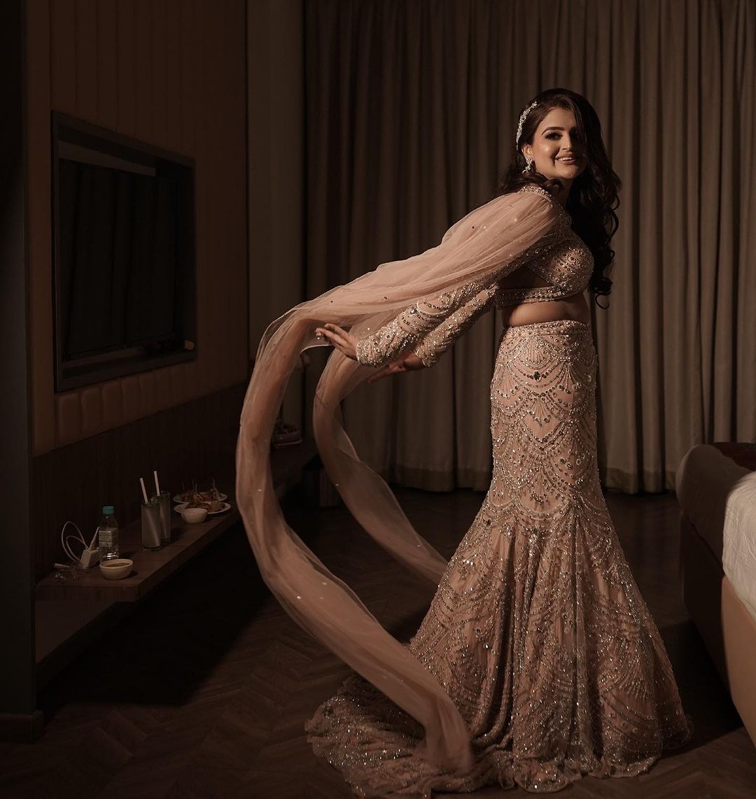 GOLDEN FISH CUT LEHENGA